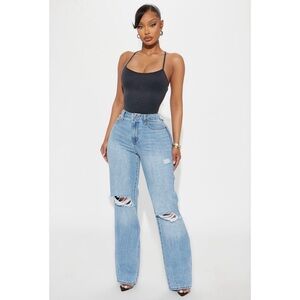 Light Blue Ripped High Waisted Jeans